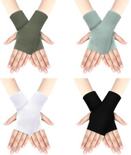 4 Pack Sun Protection UV Gloves Driving Sun Block Gloves Cooling Fingerless Wris