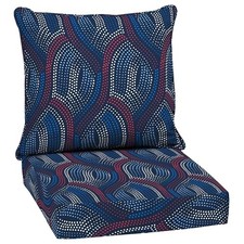 Arden Outdoor Deep Seat Cushion Set, 24 in x 24" x 24" Sapphire Liberty Mosaic