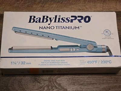 BabylissPRO Nano Titanium Ionic Hair Straightener, Professional Flat Iron