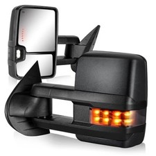 Towing Mirrors for 2007-2013 Chevy Silverado Avalanche Suburban Tahoe/GMC Black