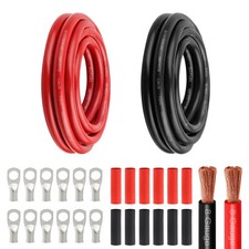 8 Awg Flexible Welding Cable 5FT Red + Black 5FT Gauge Battery Power Cable