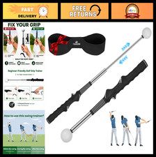 5-in-1 Golf Swing Trainer Aid, Grip Correction Tempo Training, Click Feedback,