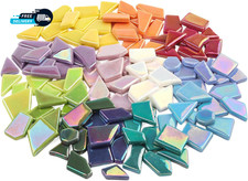 Iridescent Glass Mosaic Tiles for Crafts Bulk 200G Broken Mosaic Glass