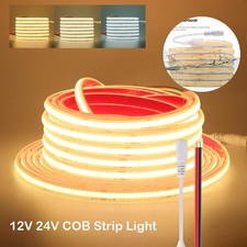 12V 24V COB LED Strip Lights High Density Flexible Tape Lamp Lighting Waterproof