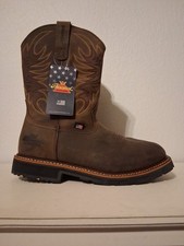 Thorogood 814-4337 Western Work Waterproof Crazy Horse Square Toe Mens 9D