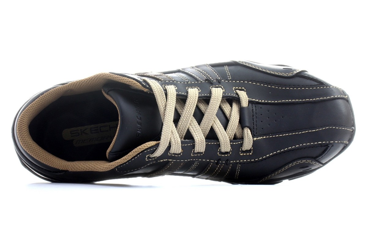 Skechers Men Diameter Vassel Leather Shoes 62607 BKTN Size 8 | eBay
