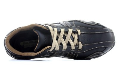 Skechers Men Diameter Vassel Leather Shoes 62607 BKTN Size 8 | eBay