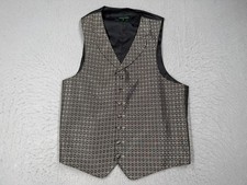 Vintage Chaps Ralph Lauren Vest Mens Medium Gray Button Up Made in USA
