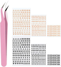 6 Sheets 0.11inch Small Letter Stickers Self Adhesive Alphabet Number Sticker Re