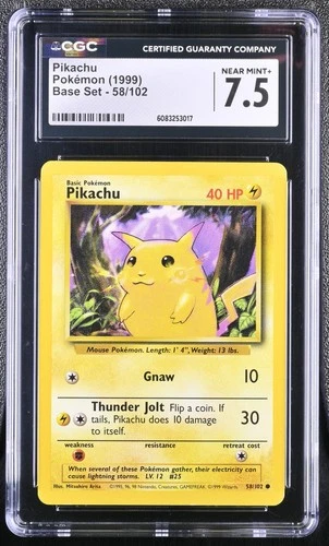 Pikachu Base Set #058/102 CGC 7.5
