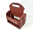 1940's Coca-Cola Red Wooden 6-Pack Bottle Carrier Caddy Crate Vintage WWII