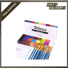 Face Body Paint Set Athene Painting Palette 10 Professional Artist Brushes Large