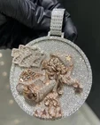 5.50Ct Round Cut Real Moissanite Custom Letter Pendant 14K Rose Gold Plated