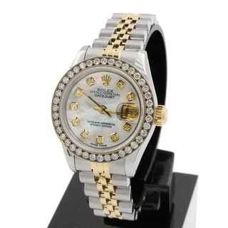 Rolex Datejust Ref. 69173 26mm MOP Dial Diamond Bezel Watch #W331467 1