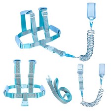 Toddler Leash Anti Lost Wrist Link for Kids Safety Walking Harness Blue Set