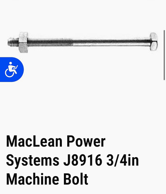 MacLean Power Systems J8916 3/4''-16 x 16'' Grade 8 Hex Head Galv Bolt box/20 ea