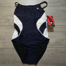 TYR Durafast Women Alliance Splice Diamondfit 1pc Swimsuit Navy/white Sz 34  NEW