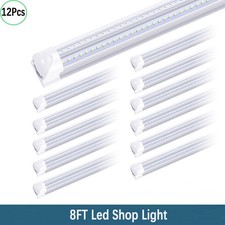 12Pack 72W 8FT Led Shop Light Bulbs, Led Tube Light T8 Integrated 8 Foot Fixture