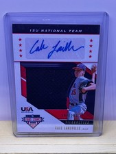 2019 Stars & Stripes USA Baseball Silhouettes Patch AUTO Cale Lansville 194/199