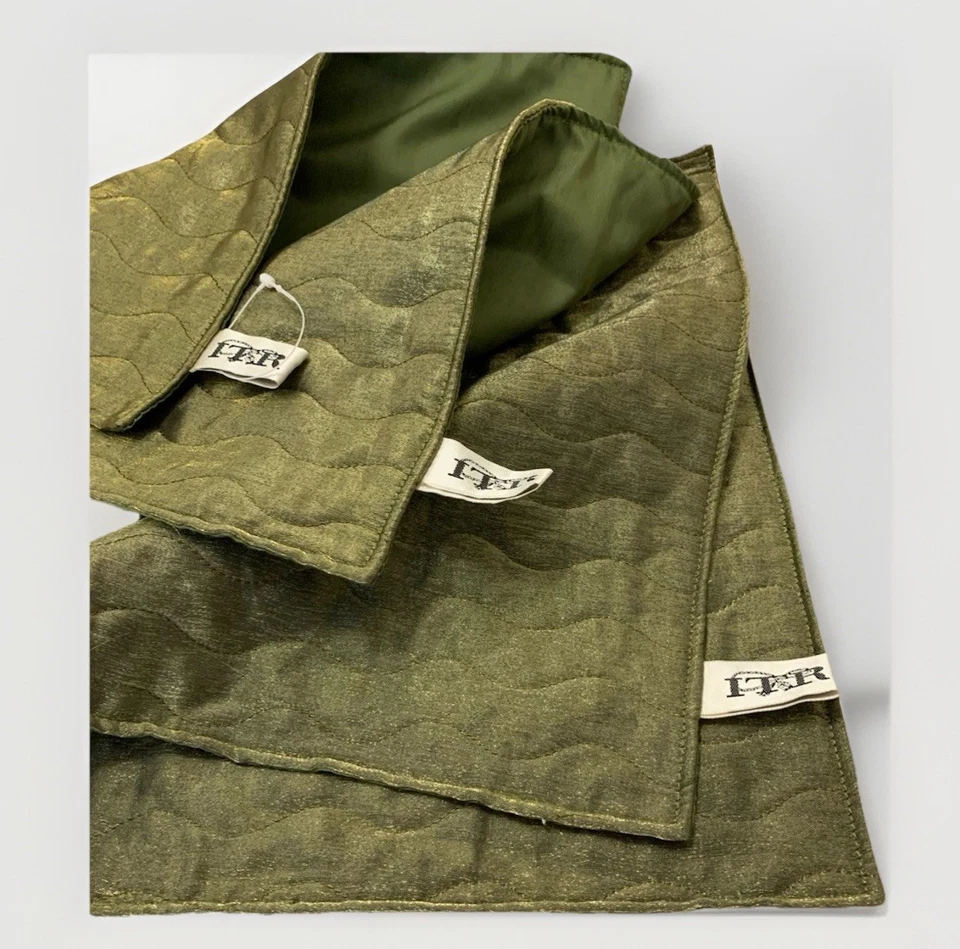 Holiday Christmas Placemats Green Gold Regency  Holiday Party 13"x 19" Set 4 FTR - Image 4 of 4