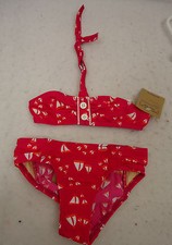 Girl's Lands End Bikini Swimsuit Size 4 NWT Sailboats