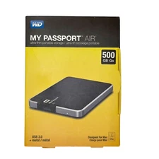 WD My Passport Air 500GB External USB 3.0 Ultra Slim Metal Hard Drive Mac New