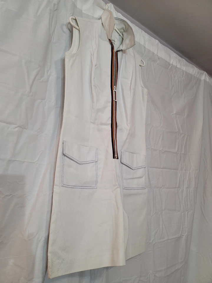 Pantalón Corto Jersey Vintage Blanco Años 60 Cremallera Majestuoso Talla Pequeña (cintura 34") Foto 2 de 4