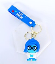 Inside Out Keychain Sadness Keyring Cartoon Figure Pendant Bag Clips Backpack