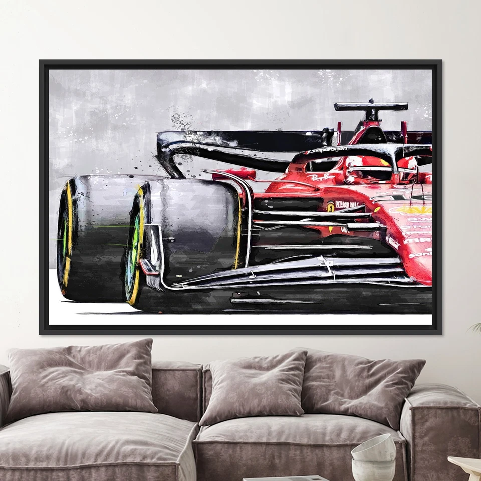 Formula 1 Wall Art, F1 Wall Decor, Racing Car Art, Red Wall Art, Man Cave Wall - Image 3 of 4