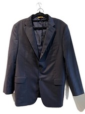 Hickey Freeman Loro Piana Men's Beacon Navy Pinstripe Sportcoat Wool Size 44R