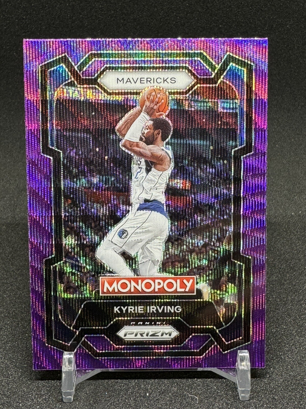 2023-24 Prizm Monopoly Kyrie Irving Purple Wave Prizm #23 Dallas Mavericks