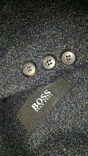 Hugo Boss Fleck Blue Black Dots Nubby Tweed Sport Coat Jacket Blazer 38R