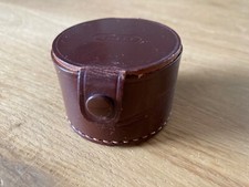 kleine Hart Leder Köcher Vintage Braun für Kamera Ausrüstung Druckknopf
