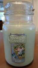 Yankee Candle Easter Basket 22oz Green Large Jar Spring - New!