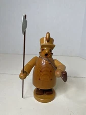 Vintage Guard Watchman German Incense Smoker with Halberd Horn Pipe Erzgebirge
