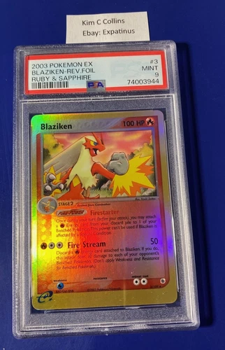 Pokemon Ruby & Sapphire Blaziken Reverse Holo #3  2003  PSA 9 MINT