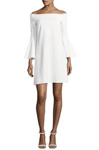 white off the shoulder cocktail dress