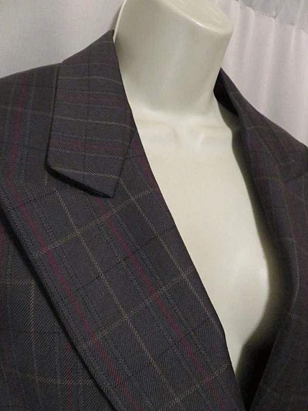Chaqueta Blazer Burberrys Lana Gabardina Forrada Verde Oscuro Cuadros Talla M Auténtica Foto 4 de 4