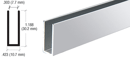 CRL D626BA Brite Anodized Aluminum Channel Extrusion 144" Stock Length - Picture 2 of 3