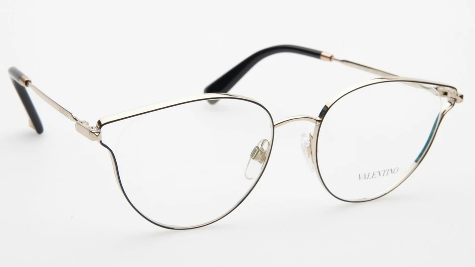 全新 Valentino VA 1009 3003 黑色/金色眼镜 54-17-140 毫米 意大利 — 第 3/4 张图片