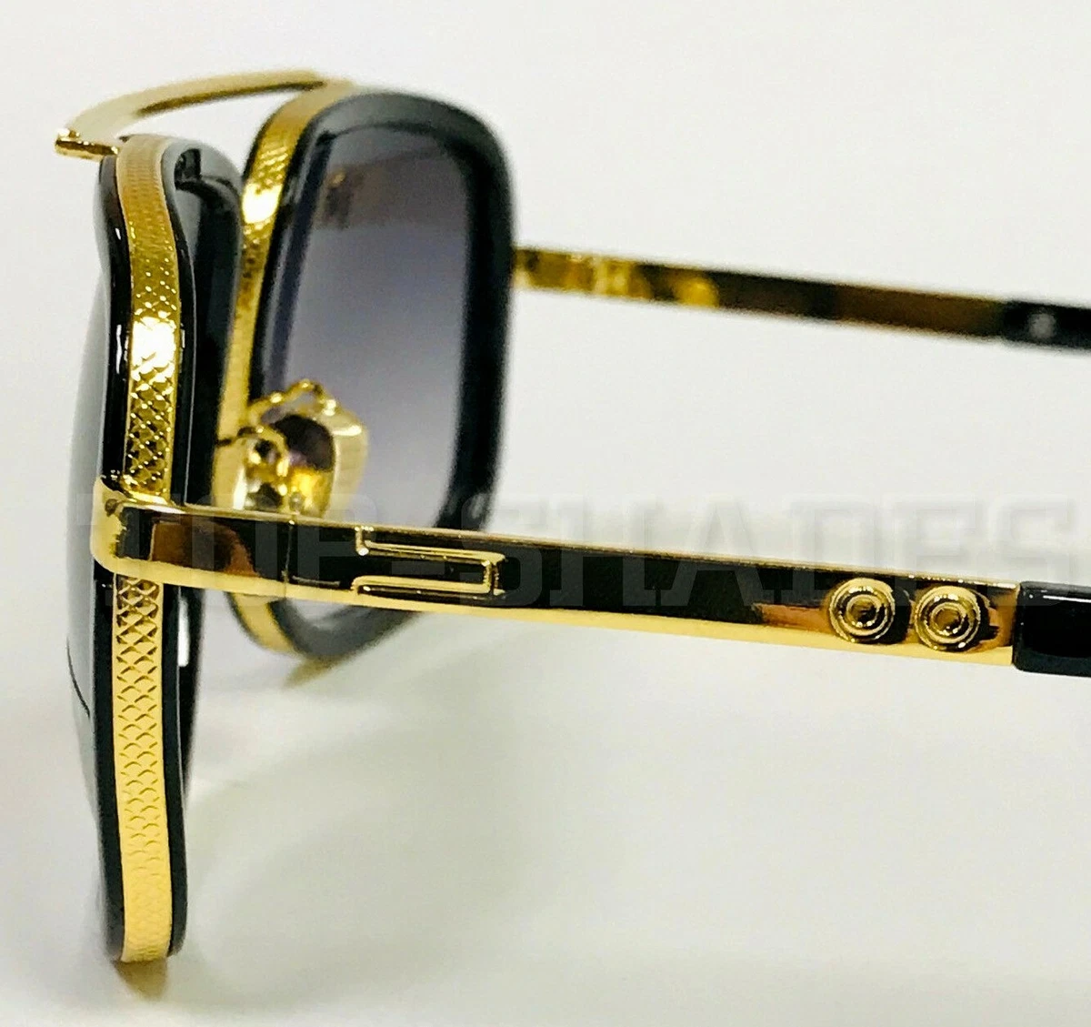 Lentes Para Hombres Mujeres Grande De Moda Men Sunglasses Gold Metal Bar  Hip Hop