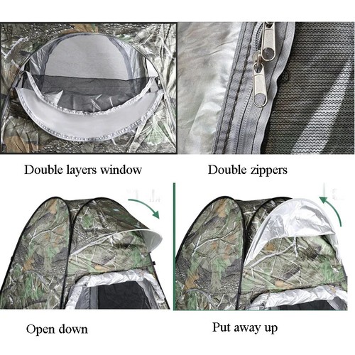 Tienda de pesca en hielo camuflaje 1 persona antimosquitos impermeable protector solar doble - Imagen 3 de 18