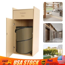 30gal Trash Can Cabinet Commercial Trash Bin Ecological Board Garbage Container