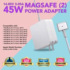 45W Power Adapter for Apple MagSafe 2 II Macbook Air A1435 A1465 A1436 A1466