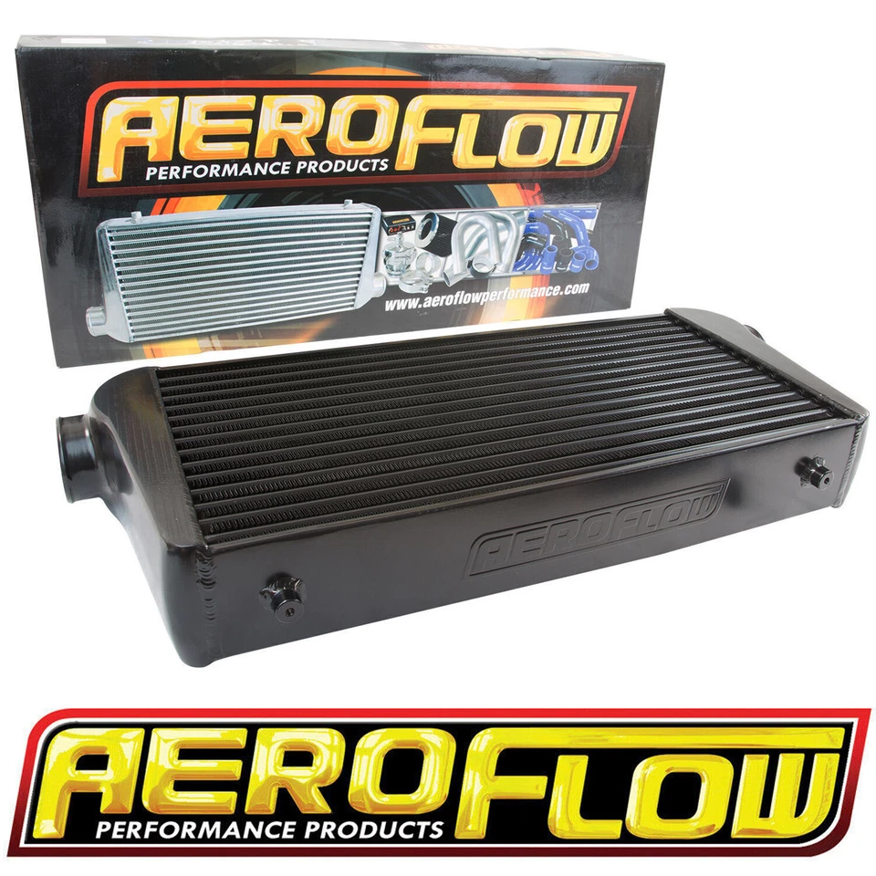 Aeroflow 600x300x100 Alloy Intercooler Black with 3" Inlet Outlet AF90-1004BLK