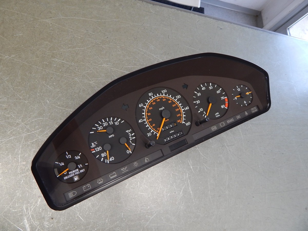 確認用。 90-93 R129 300SL INSTRUMENT CLUSTER SPEEDOMETER 89,041 MILES