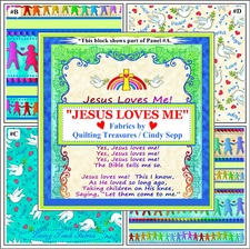 QT, CINDY SEPP, "JESUS LOVES ME", SONG, DOVES, FABRICS 