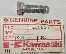 1 NOS Genuine Kawasaki 8x25 Bolt Original Factory Hardware Part OEM 114B0825 NEW