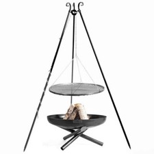 Barbecue Artigianale Braciere Ferro E Griglia Treppiede Indiana 80 Cm Cook King