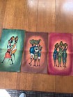 3 Kiwanuka signed Wax Batik pieces approx unframed  18”x10” — photo 2